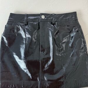 LPA black patent skirt size small